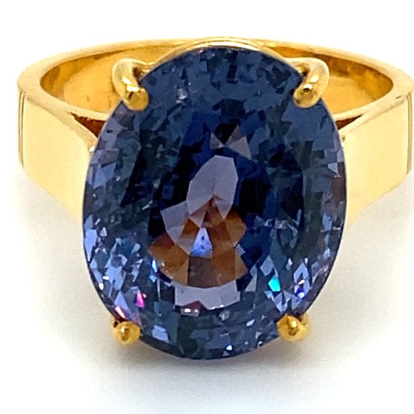 GIA Certified Color Change Spinel 14.00ct 22K Ring - Picture 9 of 11